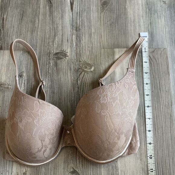 Le Mystere Bra 32DD Natural Lace Perfection T Shirt Bra Memory Foam Padded - Picture 8 of 9